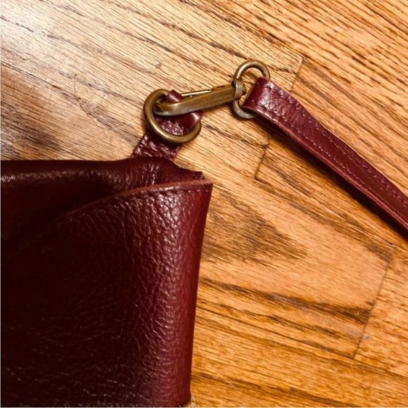 Italian Sundance Burgundy Crossbody Bag or belt bag with Animal Print Accent. - Picture 3 of 10